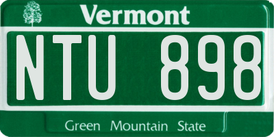 VT license plate NTU898