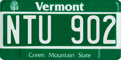VT license plate NTU902