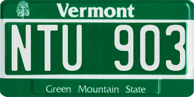 VT license plate NTU903