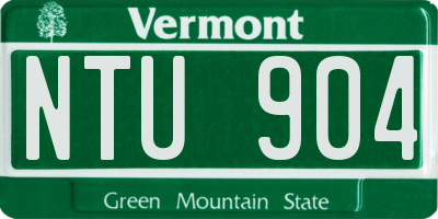 VT license plate NTU904