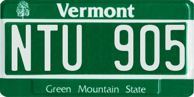 VT license plate NTU905