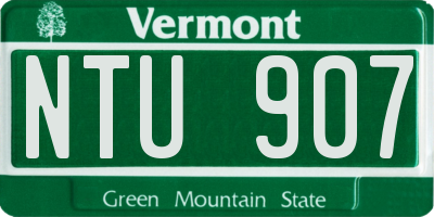 VT license plate NTU907
