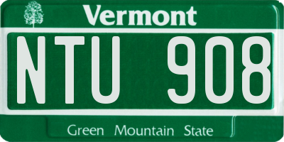 VT license plate NTU908