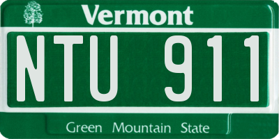 VT license plate NTU911