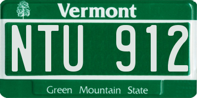 VT license plate NTU912
