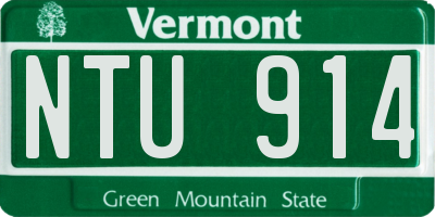 VT license plate NTU914