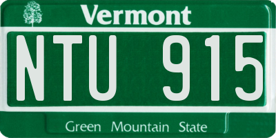 VT license plate NTU915