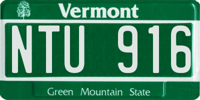 VT license plate NTU916