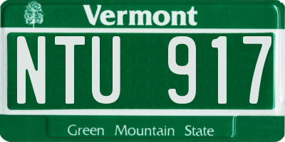 VT license plate NTU917