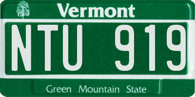 VT license plate NTU919