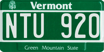 VT license plate NTU920
