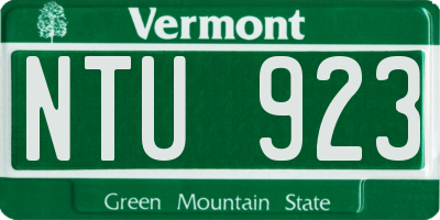 VT license plate NTU923