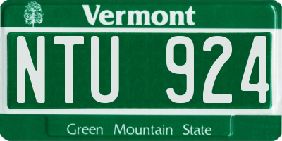 VT license plate NTU924