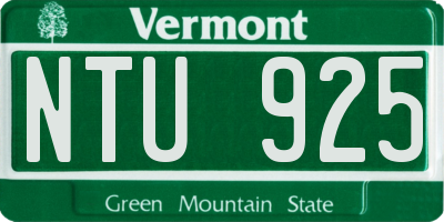 VT license plate NTU925