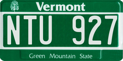VT license plate NTU927