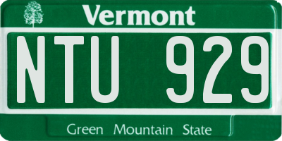 VT license plate NTU929