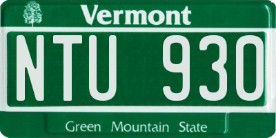 VT license plate NTU930