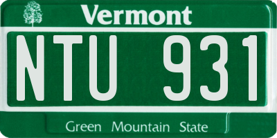 VT license plate NTU931