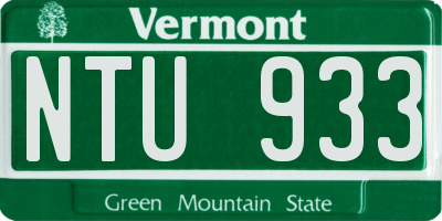 VT license plate NTU933