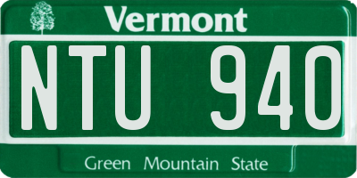 VT license plate NTU940