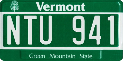 VT license plate NTU941