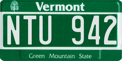 VT license plate NTU942