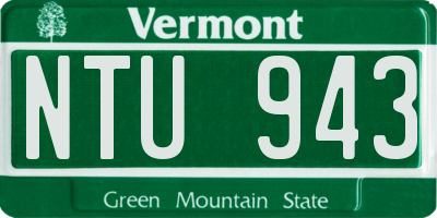 VT license plate NTU943