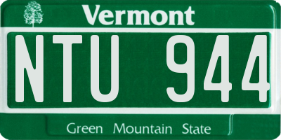 VT license plate NTU944