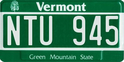 VT license plate NTU945