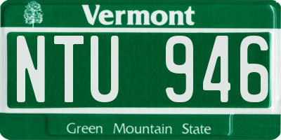 VT license plate NTU946