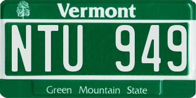 VT license plate NTU949