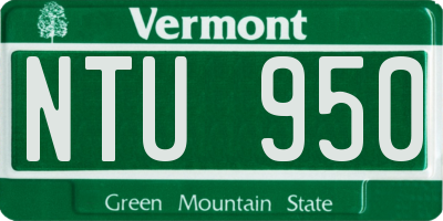 VT license plate NTU950