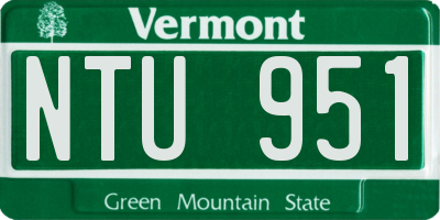 VT license plate NTU951