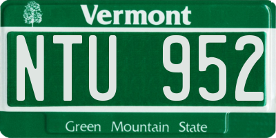 VT license plate NTU952