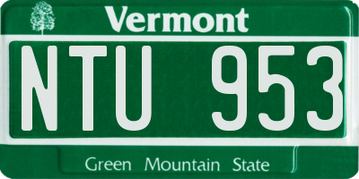 VT license plate NTU953
