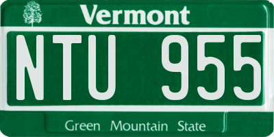VT license plate NTU955