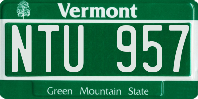 VT license plate NTU957