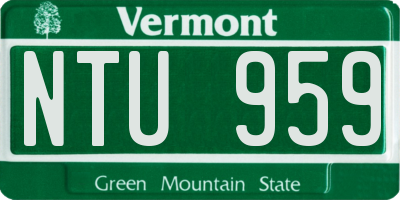 VT license plate NTU959