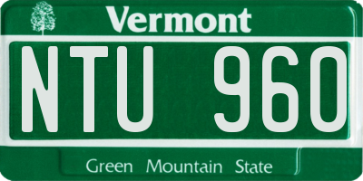 VT license plate NTU960