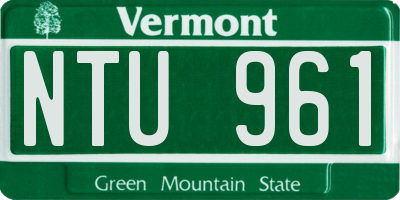 VT license plate NTU961