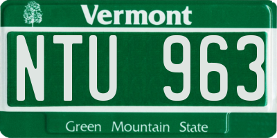 VT license plate NTU963