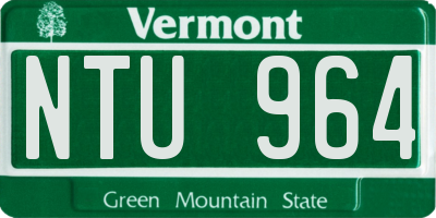 VT license plate NTU964