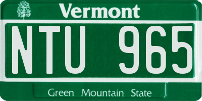 VT license plate NTU965