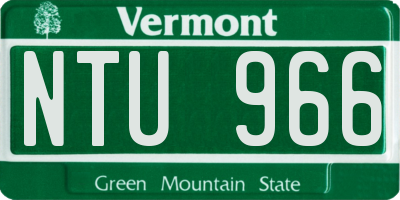 VT license plate NTU966