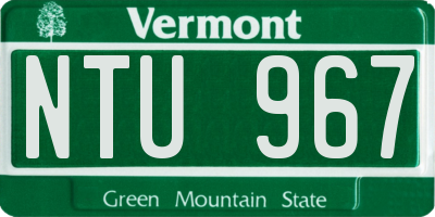VT license plate NTU967