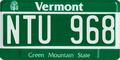 VT license plate NTU968