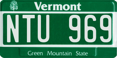 VT license plate NTU969