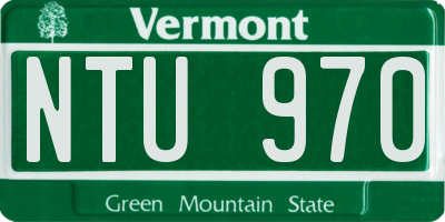 VT license plate NTU970