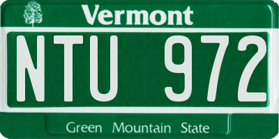 VT license plate NTU972