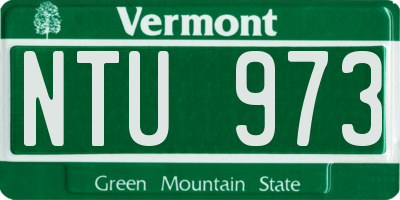 VT license plate NTU973